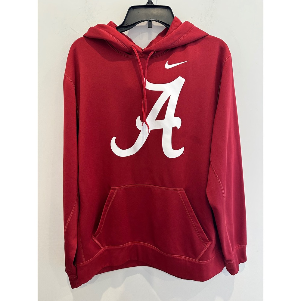 Nike Therma-FIT Alabama Crimson Tide Hoodie Mens Large Red Pullover Sweatshirt